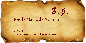 Bogáts Jácinta névjegykártya